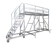 移动铝合金仓储登高平台梯